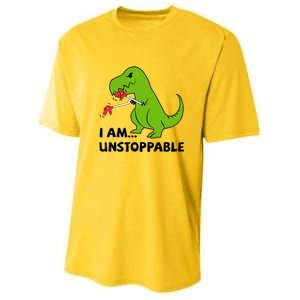 I'M UNSTOPPABLE T-Rex Dinosaur Funny Cute Trendy Youth Performance Sprint T-Shirt