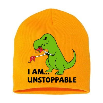 I'M UNSTOPPABLE T-Rex Dinosaur Funny Cute Trendy Short Acrylic Beanie