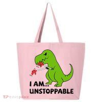 I'M UNSTOPPABLE T-Rex Dinosaur Funny Cute Trendy 25L Jumbo Tote