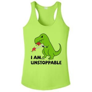 I'M UNSTOPPABLE T-Rex Dinosaur Funny Cute Trendy Ladies PosiCharge Competitor Racerback Tank