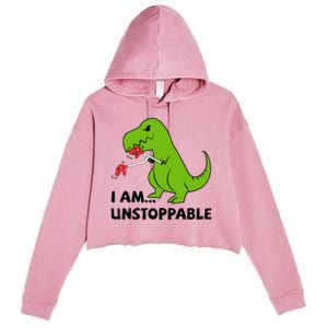 I'M UNSTOPPABLE T-Rex Dinosaur Funny Cute Trendy Crop Fleece Hoodie