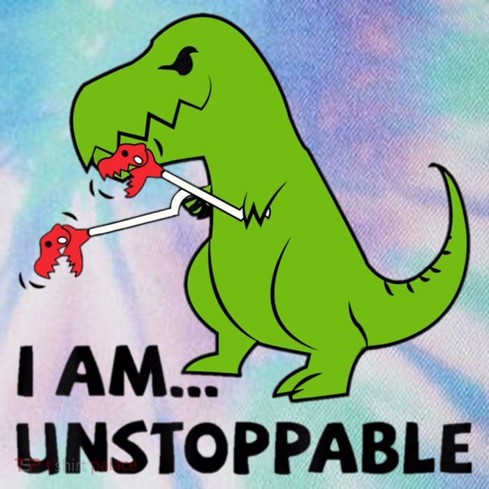 I'M UNSTOPPABLE T-Rex Dinosaur Funny Cute Trendy Legacy Tie Dye Trucker Hat