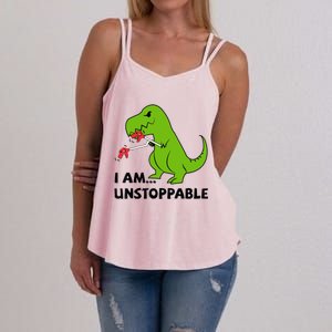 I'M UNSTOPPABLE T-Rex Dinosaur Funny Cute Trendy Women's Strappy Tank