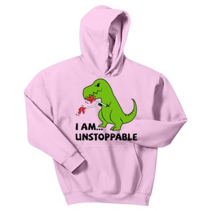 I'M UNSTOPPABLE T-Rex Dinosaur Funny Cute Trendy Kids Hoodie