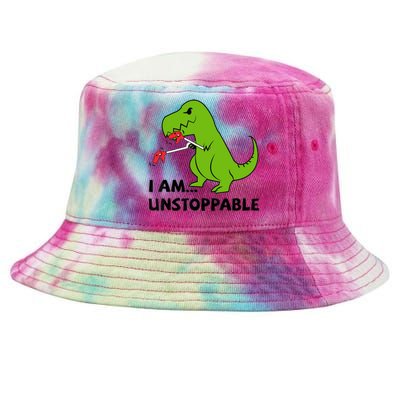 I'M UNSTOPPABLE T-Rex Dinosaur Funny Cute Trendy Tie-Dyed Bucket Hat