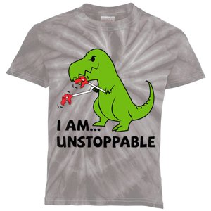 I'M UNSTOPPABLE T-Rex Dinosaur Funny Cute Trendy Kids Tie-Dye T-Shirt