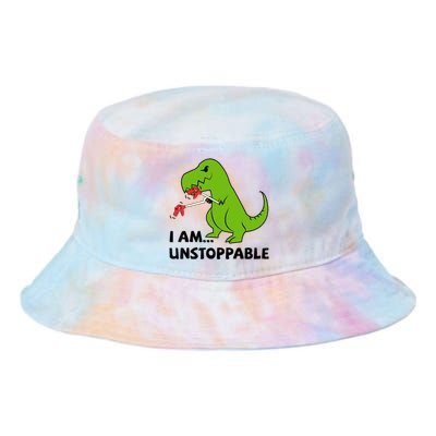 I'M UNSTOPPABLE T-Rex Dinosaur Funny Cute Trendy Tie Dye Newport Bucket Hat