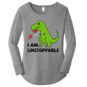 I'M UNSTOPPABLE T-Rex Dinosaur Funny Cute Trendy Women's Perfect Tri Tunic Long Sleeve Shirt