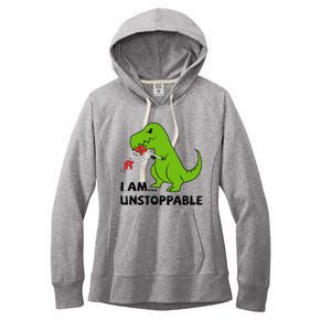 I'M UNSTOPPABLE T-Rex Dinosaur Funny Cute Trendy Women's Fleece Hoodie