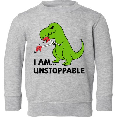 I'M UNSTOPPABLE T-Rex Dinosaur Funny Cute Trendy Toddler Sweatshirt