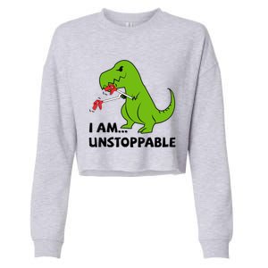 I'M UNSTOPPABLE T-Rex Dinosaur Funny Cute Trendy Cropped Pullover Crew