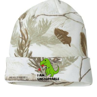 I'M UNSTOPPABLE T-Rex Dinosaur Funny Cute Trendy Kati Licensed 12" Camo Beanie