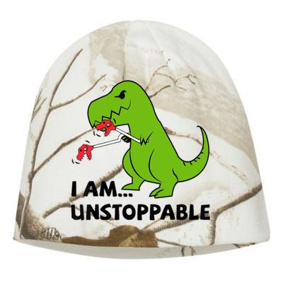 I'M UNSTOPPABLE T-Rex Dinosaur Funny Cute Trendy Kati - Camo Knit Beanie