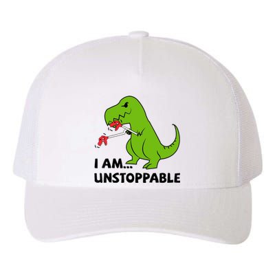 I'M UNSTOPPABLE T-Rex Dinosaur Funny Cute Trendy Yupoong Adult 5-Panel Trucker Hat