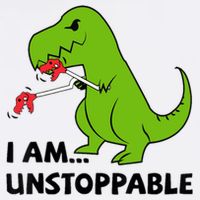I'M UNSTOPPABLE T-Rex Dinosaur Funny Cute Trendy Button
