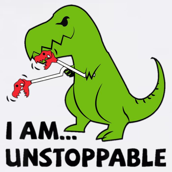 I'M UNSTOPPABLE T-Rex Dinosaur Funny Cute Trendy Button