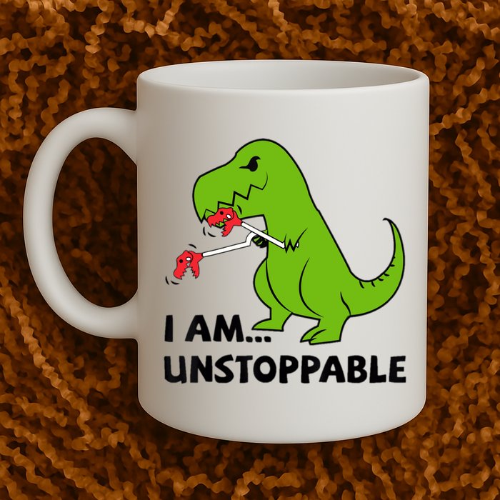 I'M UNSTOPPABLE T-Rex Dinosaur Funny Cute Trendy Mug