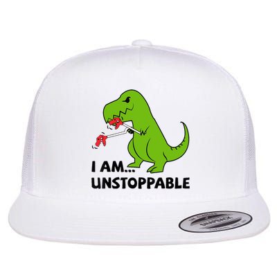 I'M UNSTOPPABLE T-Rex Dinosaur Funny Cute Trendy Flatbill Hat