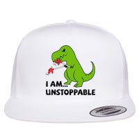 I'M UNSTOPPABLE T-Rex Dinosaur Funny Cute Trendy Flat Bill Trucker Hat
