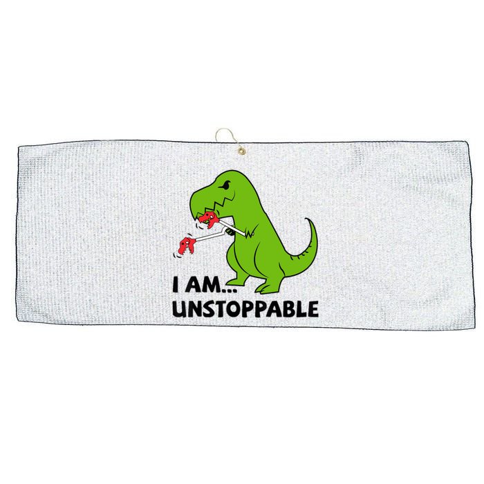 I'M UNSTOPPABLE T-Rex Dinosaur Funny Cute Trendy Large Microfiber Waffle Golf Towel