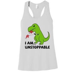 I'M UNSTOPPABLE T-Rex Dinosaur Funny Cute Trendy Women's Racerback Tank