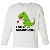 I'M UNSTOPPABLE T-Rex Dinosaur Funny Cute Trendy Toddler Long Sleeve Shirt