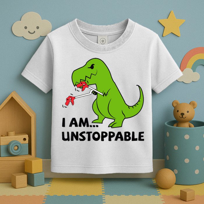 I'M UNSTOPPABLE T-Rex Dinosaur Funny Cute Trendy Toddler T-Shirt