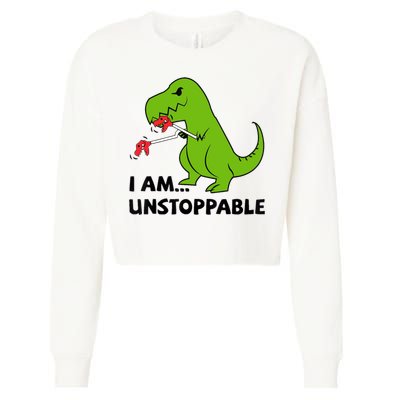 I'M UNSTOPPABLE T-Rex Dinosaur Funny Cute Trendy Cropped Pullover Crew