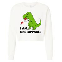 I'M UNSTOPPABLE T-Rex Dinosaur Funny Cute Trendy Cropped Pullover Crew