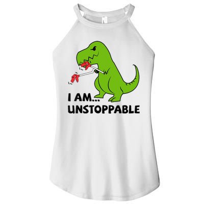 I'M UNSTOPPABLE T-Rex Dinosaur Funny Cute Trendy Women's Perfect Tri Rocker Tank