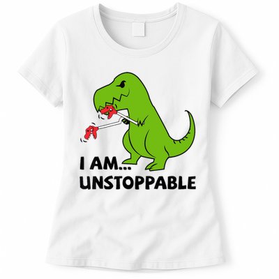 I'M UNSTOPPABLE T-Rex Dinosaur Funny Cute Trendy Womens T-Shirt