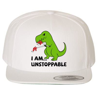 I'M UNSTOPPABLE T-Rex Dinosaur Funny Cute Trendy Wool Snapback Cap