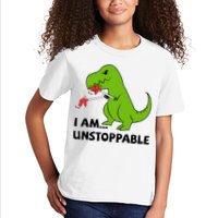 I'M UNSTOPPABLE T-Rex Dinosaur Funny Cute Trendy Kids T-Shirt