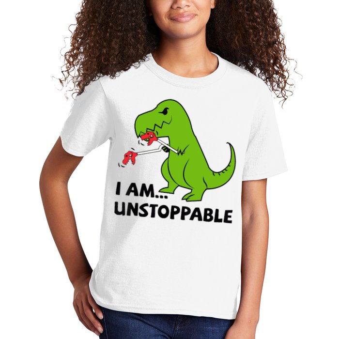 I'M UNSTOPPABLE T-Rex Dinosaur Funny Cute Trendy Kids T-Shirt
