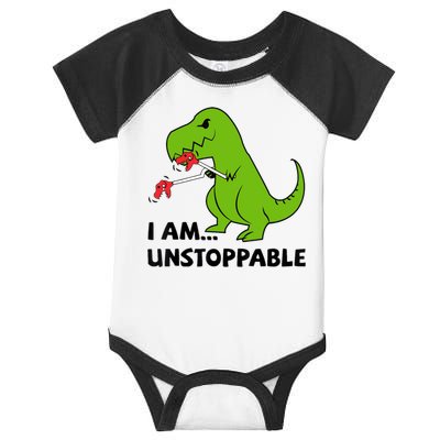 I'M UNSTOPPABLE T-Rex Dinosaur Funny Cute Trendy Infant Baby Jersey Bodysuit