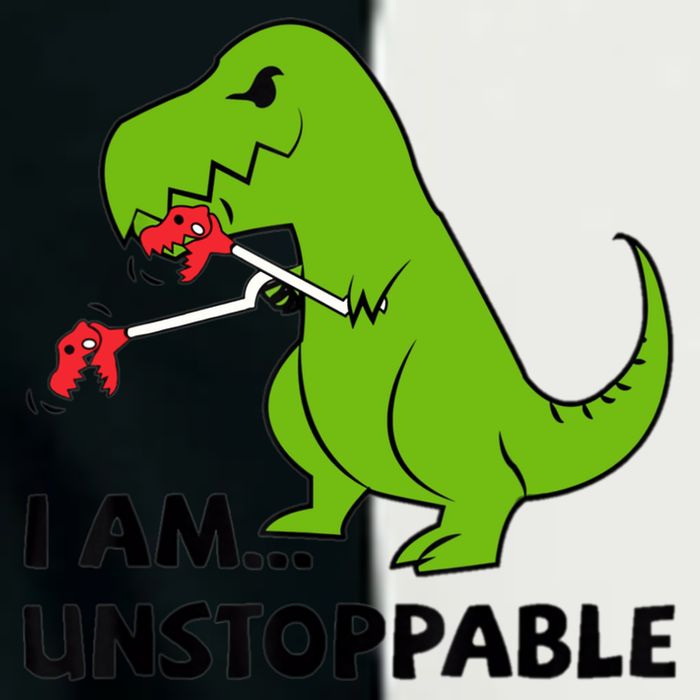I'M UNSTOPPABLE T-Rex Dinosaur Funny Cute Trendy Infant Baby Jersey Bodysuit