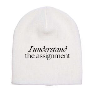 I Understand The Assignment Kamala Harris 2024 Short Acrylic Beanie