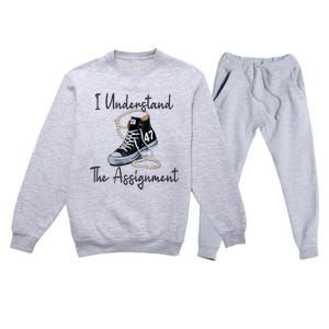 I Understand The Assignment Chucks And Pearls Election 2024 Premium Crewneck Sweatsuit Set