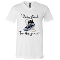 I Understand The Assignment Chucks And Pearls Election 2024 V-Neck T-Shirt