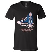 I Understand The Assignment Vote Blue Election 2024 V-Neck T-Shirt