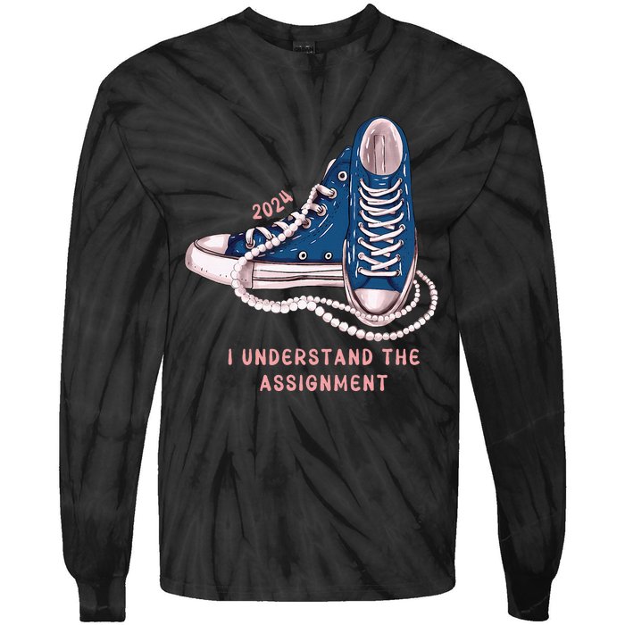 I Understand The Assignment Vote Blue Election 2024 Tie-Dye Long Sleeve Shirt