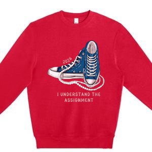 I Understand The Assignment Vote Blue Election 2024 Premium Crewneck Sweatshirt