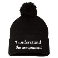I Understand The Assignment Political Product For Activists Pom Pom 12in Knit Beanie