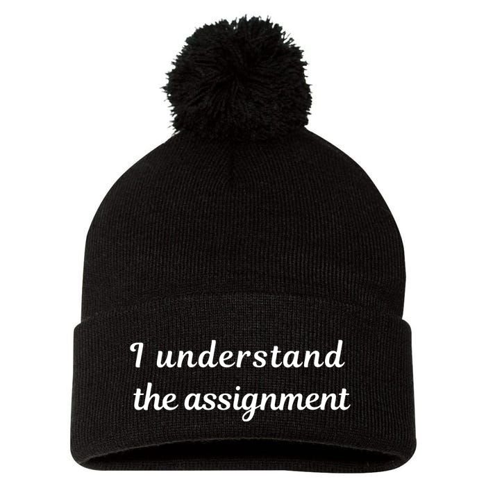 I Understand The Assignment Political Product For Activists Pom Pom 12in Knit Beanie