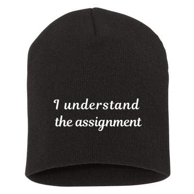 I Understand The Assignment Political Product For Activists Short Acrylic Beanie