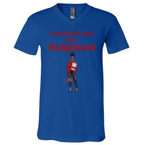 I Understood The Assignt Funny Pop Culture Gift V-Neck T-Shirt