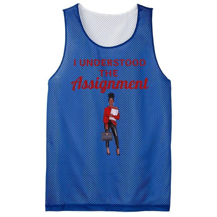 I Understood The Assignt Funny Pop Culture Gift Mesh Reversible Basketball Jersey Tank