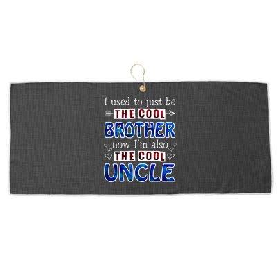 I Used To Just Be The Cool Big Brother Now I'm The Cool Uncle Large Microfiber Waffle Golf Towel