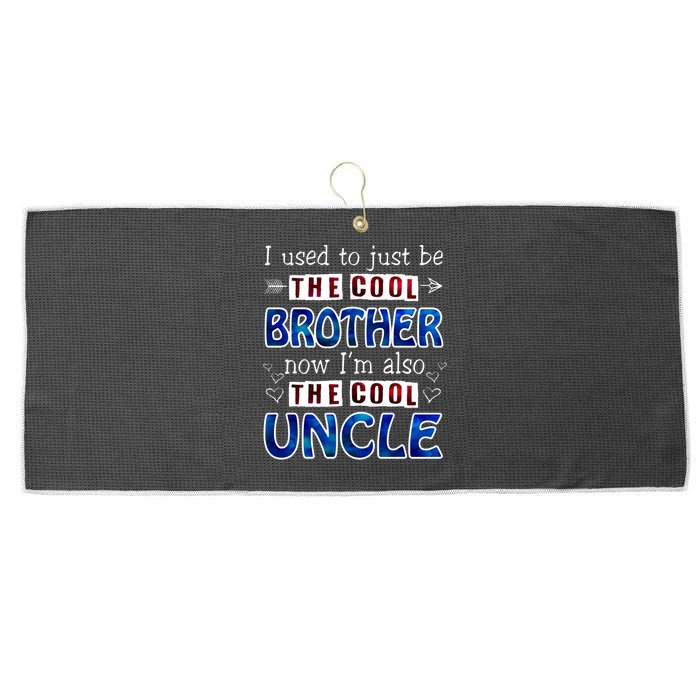 I Used To Just Be The Cool Big Brother Now I'm The Cool Uncle Large Microfiber Waffle Golf Towel