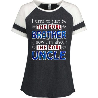 I Used To Just Be The Cool Big Brother Now I'm The Cool Uncle Enza Ladies Jersey Colorblock Tee